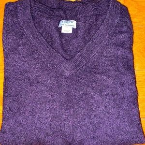 J Crew CASHMERE Women Purple V Neck Sweater SMALL